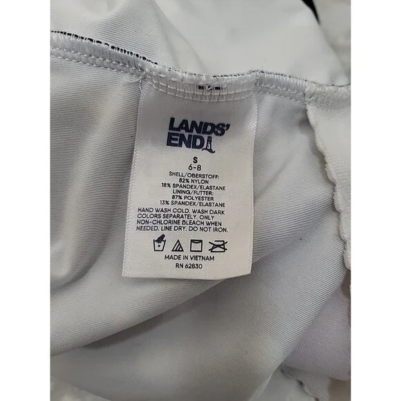 Lands' End Women's Sz 4/6 Polka Dots One Piece Swimsuit Navy Beach Resortwear - Picture 7 of 8